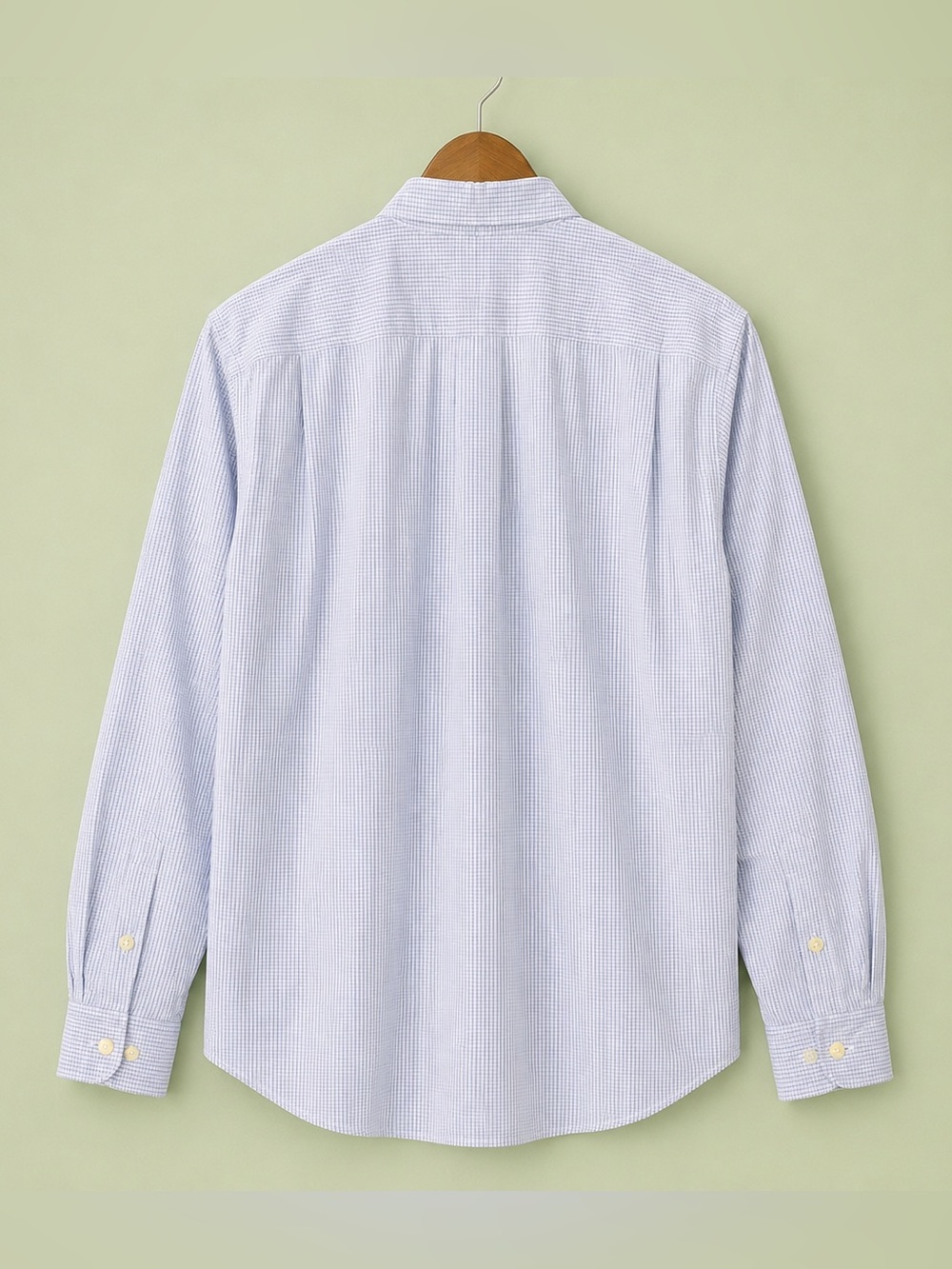 Orvis Mens Blue White Micro Gingham Check Long Sleeve Button Down Shirt XXL Tall - Picture 2 of 9